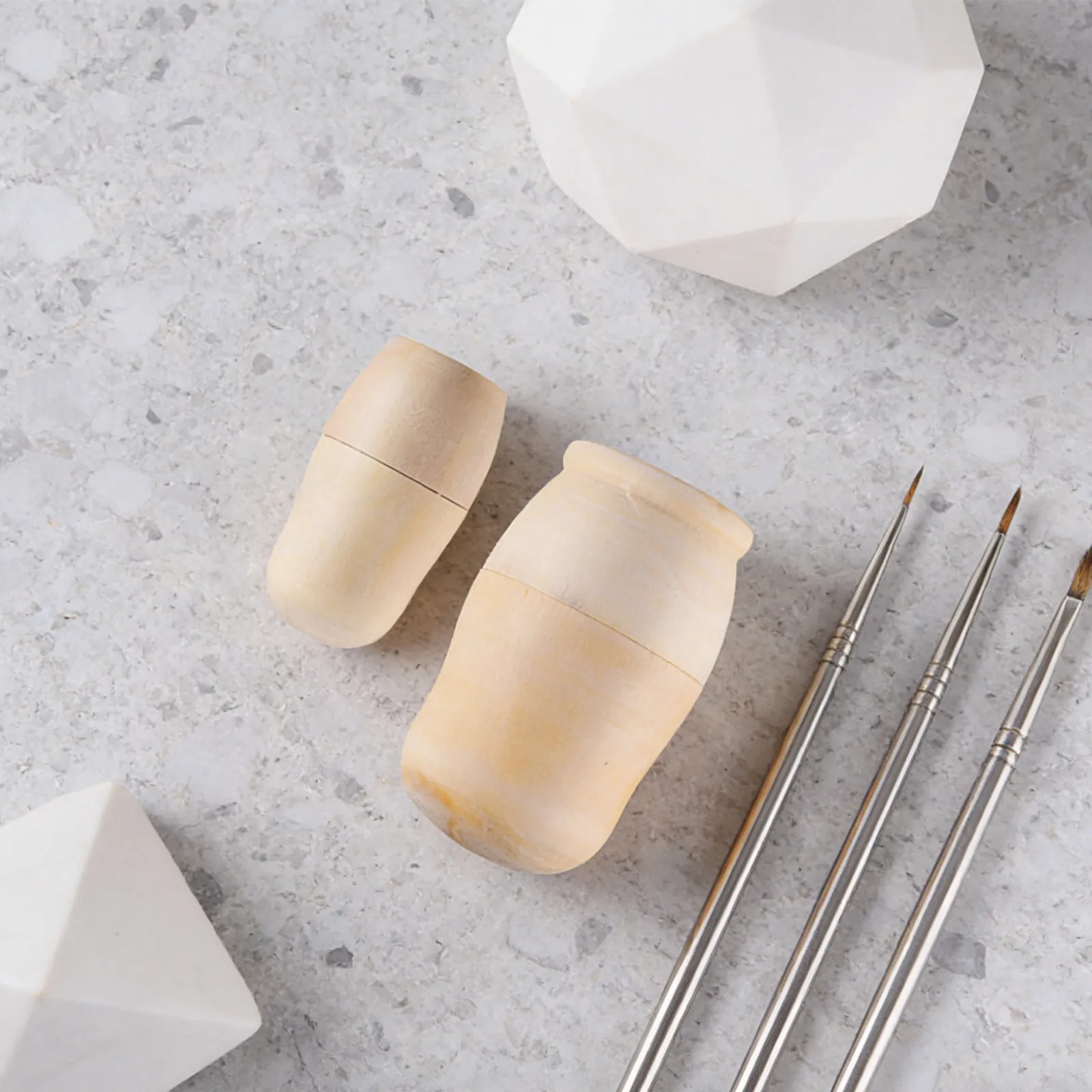 

Wholesale Unpainted Wooden Nesting DIY Blank Matryoshka Stacking Toy Kids Educational Craft Tabletop Ornament Gift