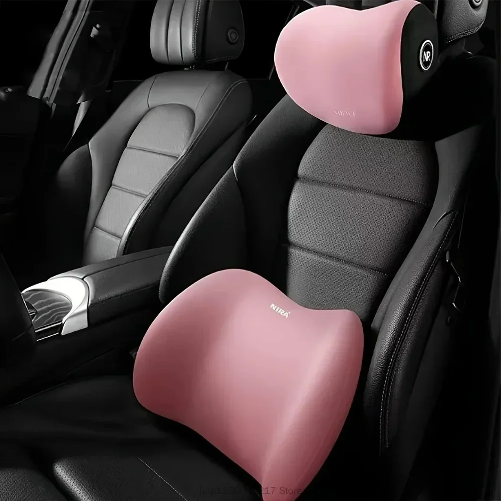 Almohada Universal para Reposacabezas de Coche, Cojín de Asiento de Espuma Viscoelástica, Cojín Lumbar, Almohada Cervical para Todas las Estaciones, para Todos los Coches