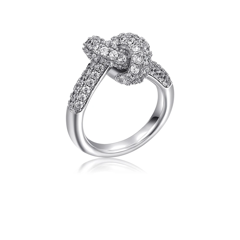 Women's Colored Zircon Intersection Ring, Classic Design