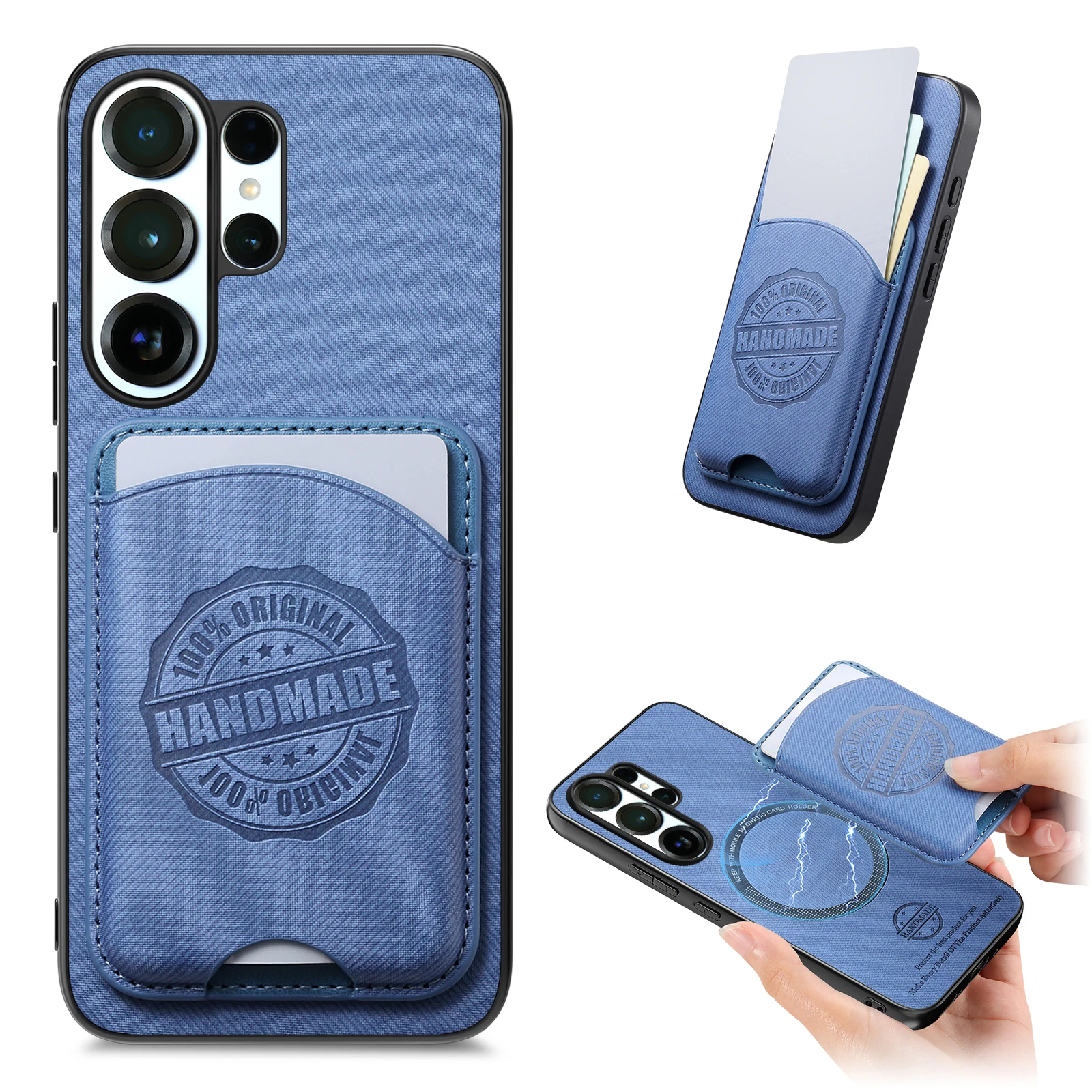 Luxury Leather Card Slot Holder Phone Case For Samsung Galaxy S26 Ultra S26 S25 S24 S23 Ultra Magnetic Wallet Shockproof Cover