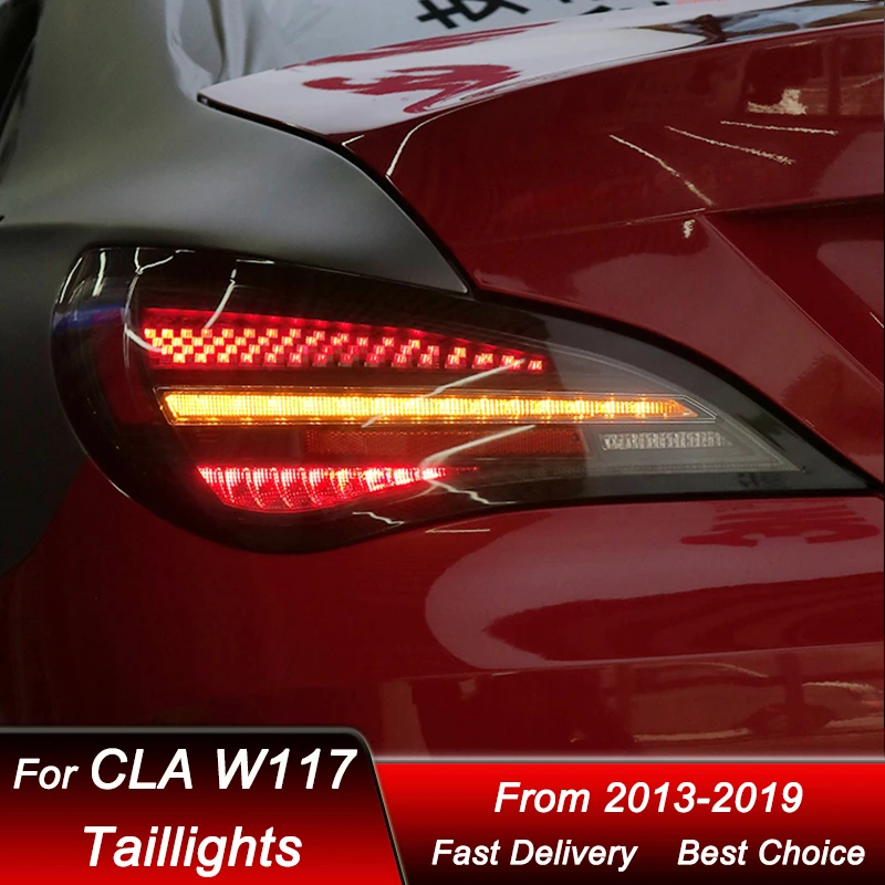 تصفيف السيارة أضواء خلفية لمرسيدس بنز CLA W117 2013-2019 جديد W223 نمط كامل LED ديناميكية بدوره إشارة ضوء الذيل مجموعة مصابيح
