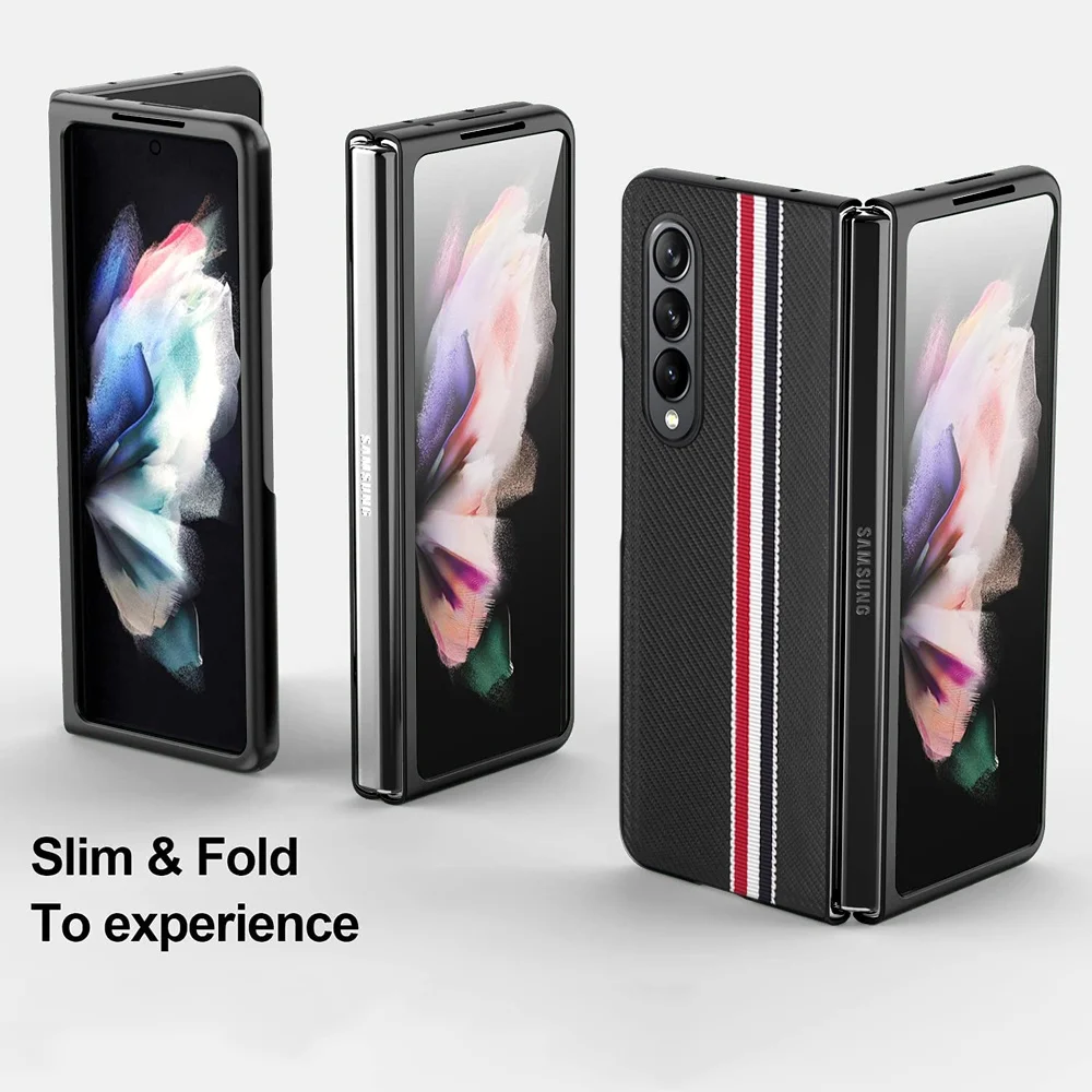 Slim Folding Cell Phone Case for Samsung Galaxy Z Fold 4 3 Fold4 Fold3 5G Fold5 Fold6 Fold 5 6 Shockproof Accessories Cover