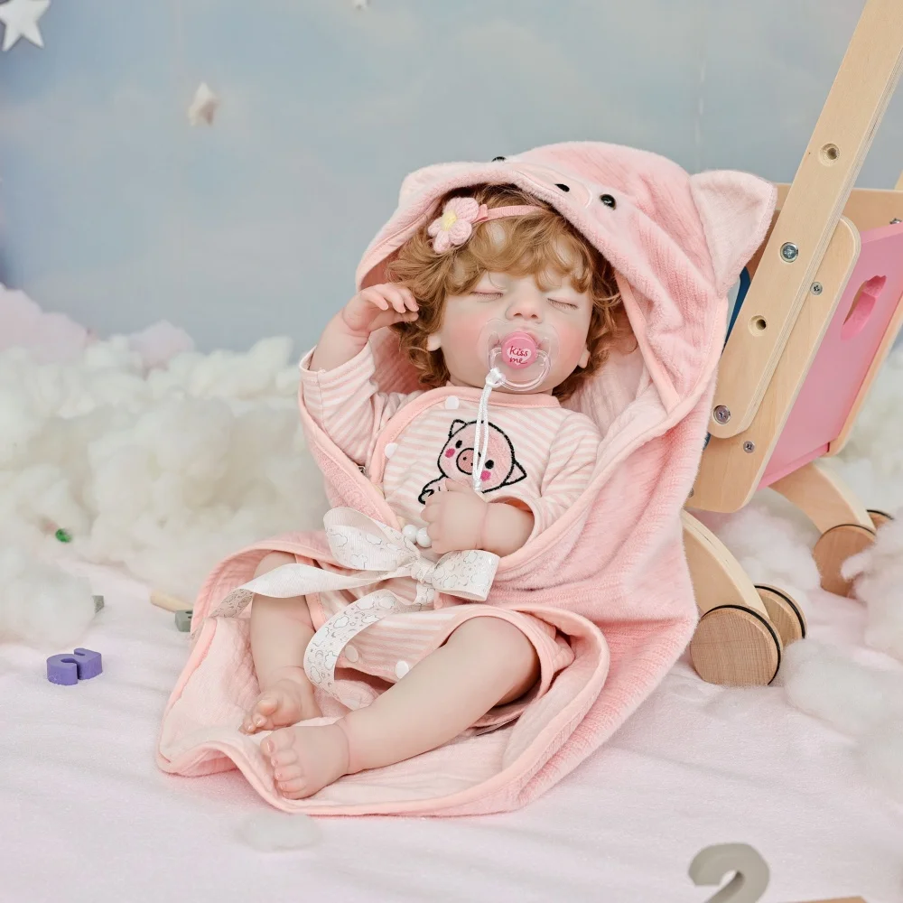 

22-дюймовая клеверная кавайная реалистичная кукла реборн, милая имитация виниловой куклы, удобные игрушки высокого качества, художественная кукла ручной работы, подарки для детей