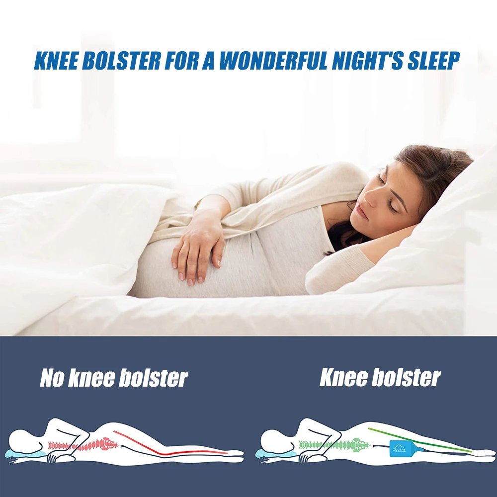 Coussin De Jambe Orthopédique En Mousse à Mémoire De Forme - Oreiller Genoux Avec Sangles Pour Dormir Sur Le Côté