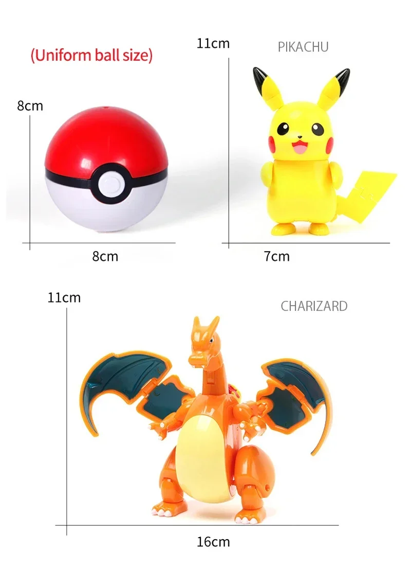 Original Pokémon-Ball-Verwandlungsspielzeug Psyduck Figur Pikachu Mewtwo Gyarados Taschenmonster Pokeball Actionfigur Dragonite – Detail 9