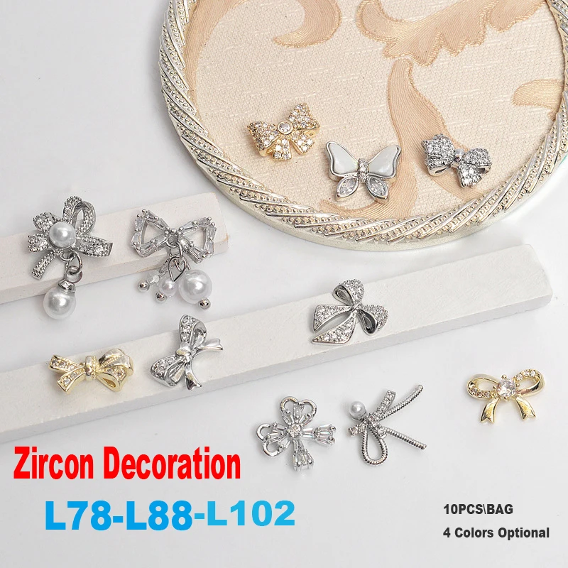 10pcs\bag designer nail charms metal luxury nail parts DIY brand nail arts jewelry wholesale L78-L102