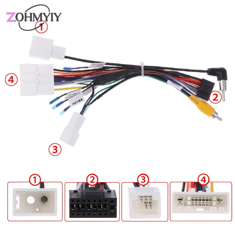 High Wiring 16-pin Android Wire Harness Power Cable Adapter Car Radio Canbus Box Car Stereo Radio Power Cable Adapter