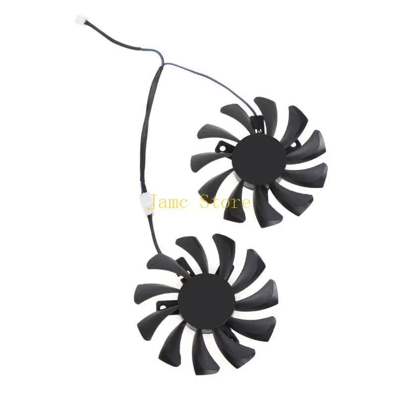 LX0B 2PCS HA8010H12F-Z Graphics Card Cooling VGA Fan 2Pin 12V 0.5A for MSI GeForce