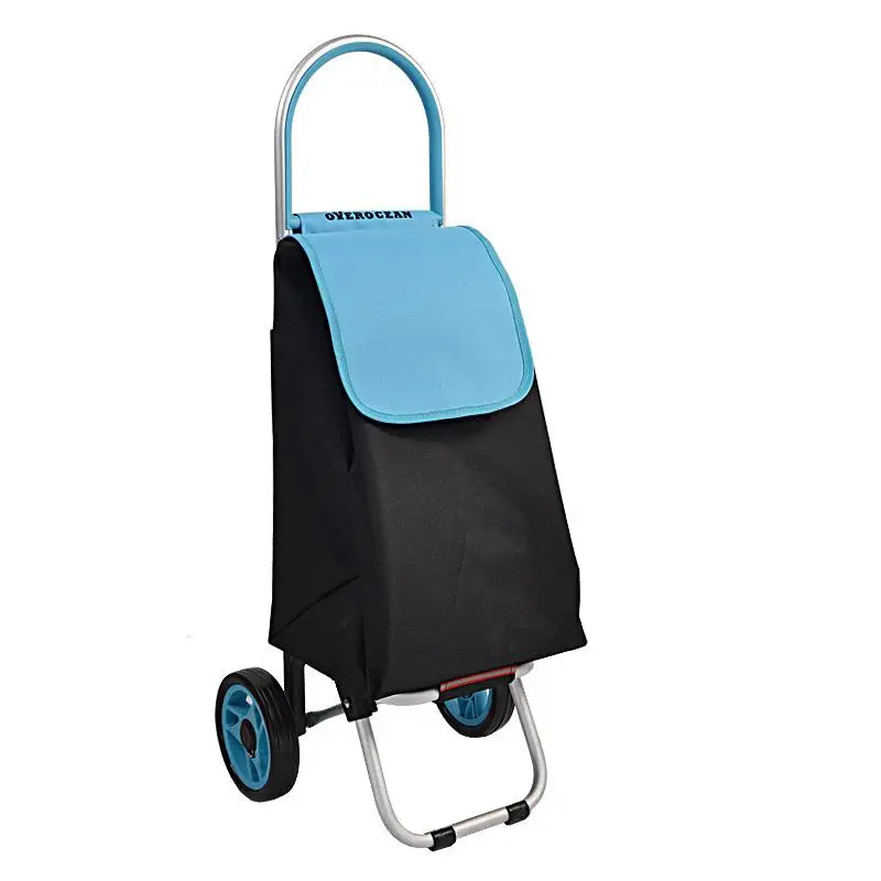 

Portable Oxford Cloth Bag Wheelbarrow Market Shopping Cart Lightweight Iron Tube Foldable Caddy Vegetable Buying Truck
