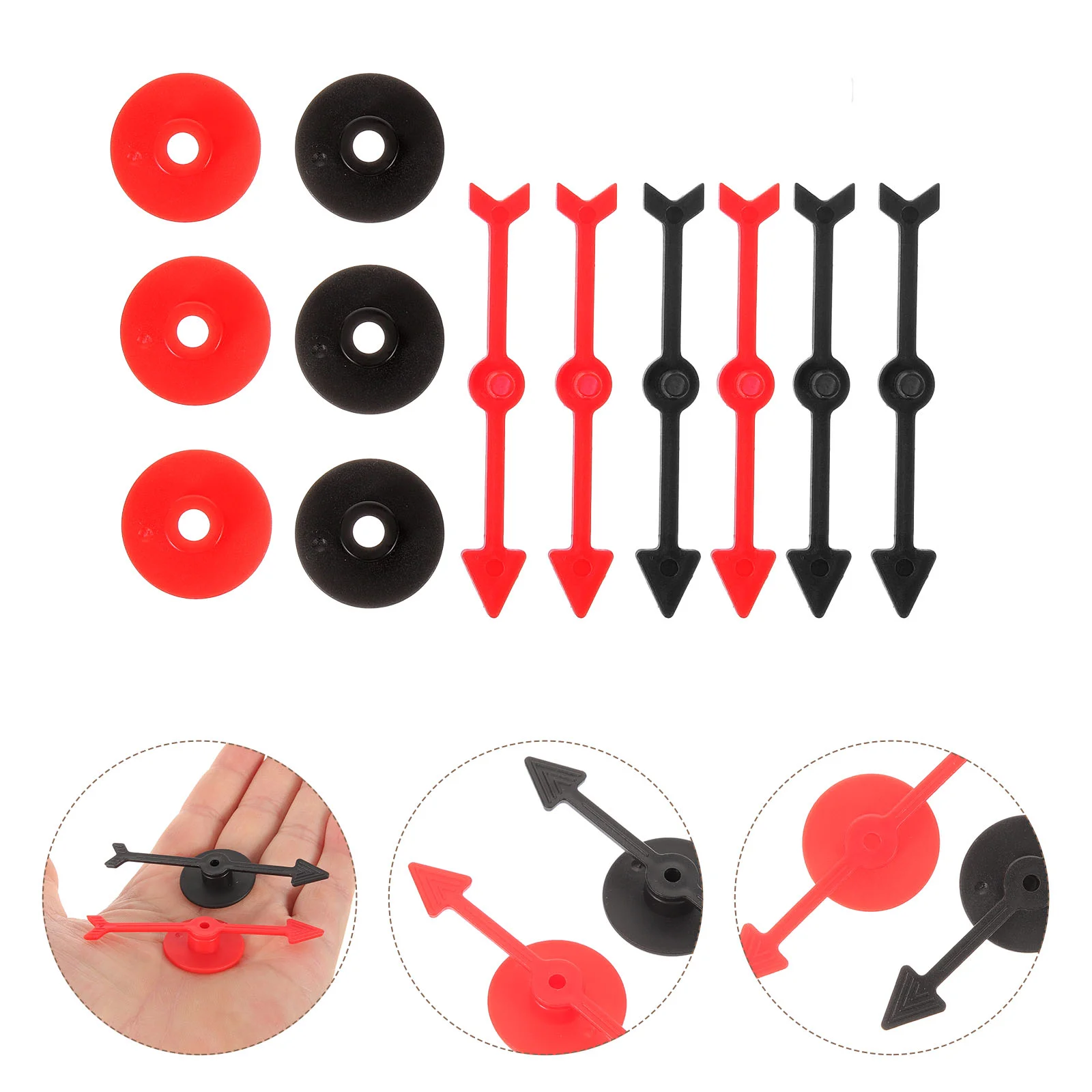 6 Pcs Rotating Plastic Pointer Digital Turntable DIY Accessories Arrows Toy Game Board Games Desktop Pointers