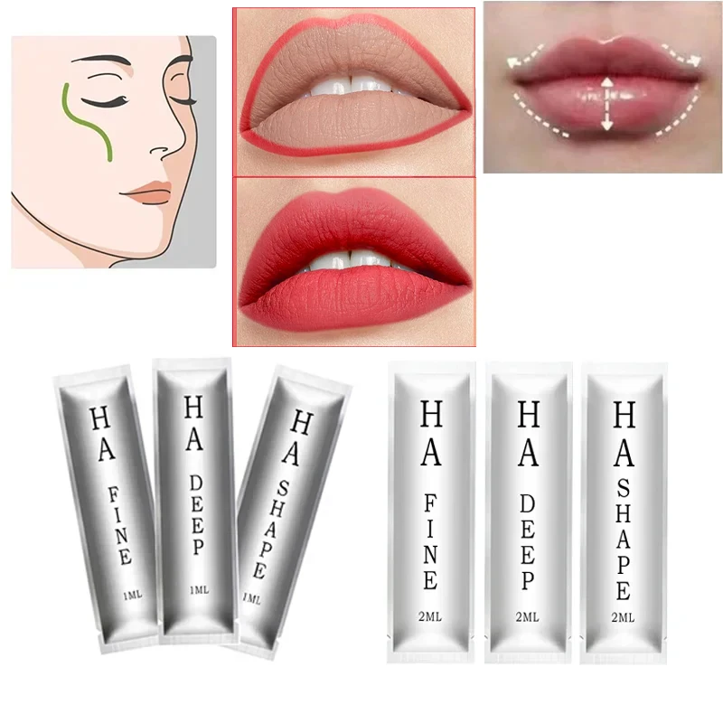 2ml HA Lip Care Serum Lip Gloss Lip Mask Moisturizes Hydrates Without Cracking