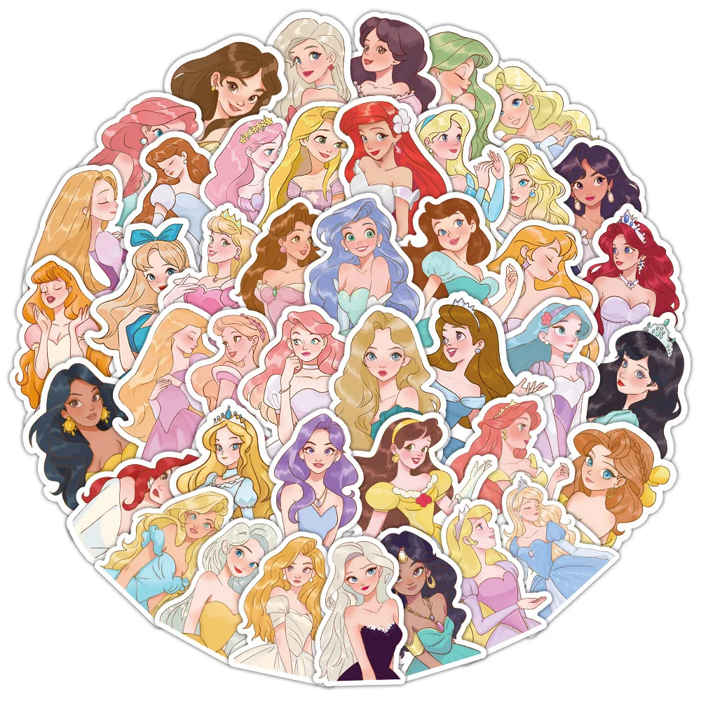 สติกเกอร์การ์ตูนเจ้าหญิง 53 ชิ้น อุปกรณ์ตกแต่งอนิเมะ สำหรับตกแต่งสมุดโน้ตและสมุดบันทึก วัสดุทำมือ กันน้ำ ของขวัญ