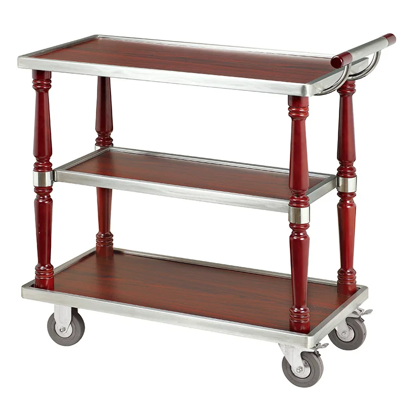 3-tier Metal Wood Liquor Serving Trolley Cart Restaurant  Hotel Bar Cart Dining Room Wine Beer Tea Food Serving Cart