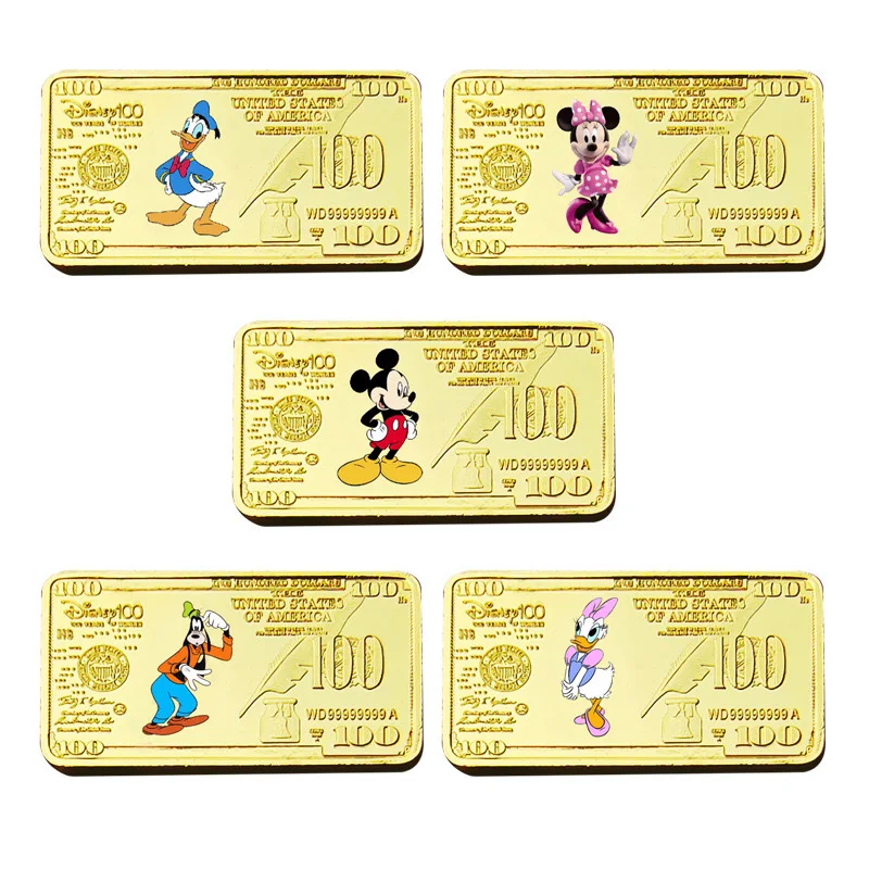 Disney Anime dessin animé classique mignon personnage pièce de monnaie insignes en métal or argent Collection périphériques Fans Mickey Winnie l'ourson