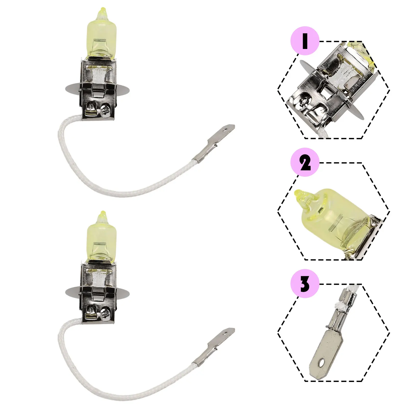 Aging Prevention Yellow Current A Brightness Car Halogen Headlight Bulbs Power Compatibility Power Output Current