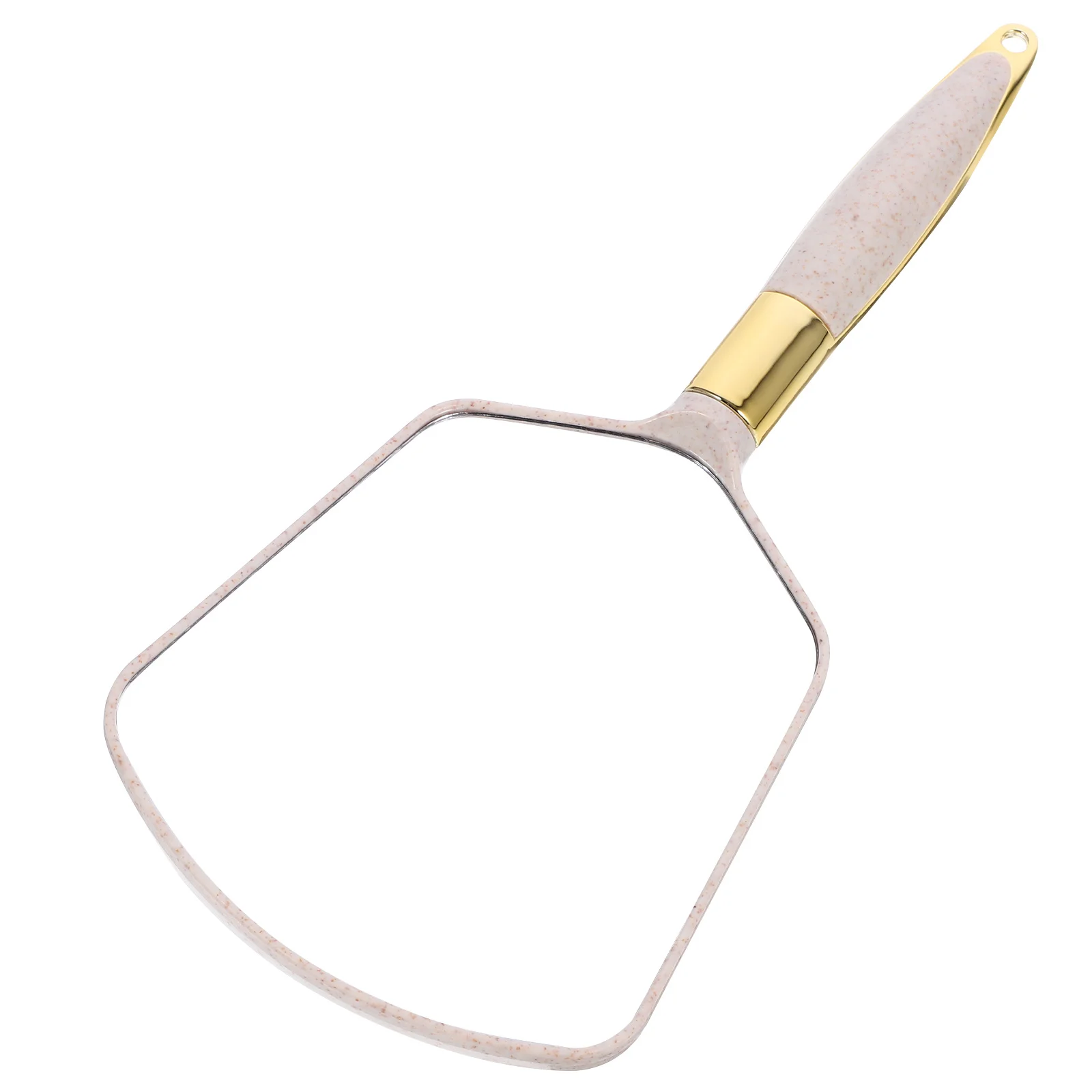 

Handle Mirror Square Beige Durable Lightweight Simple Design Clear Home Store Use Fashionable Makeup Mirror