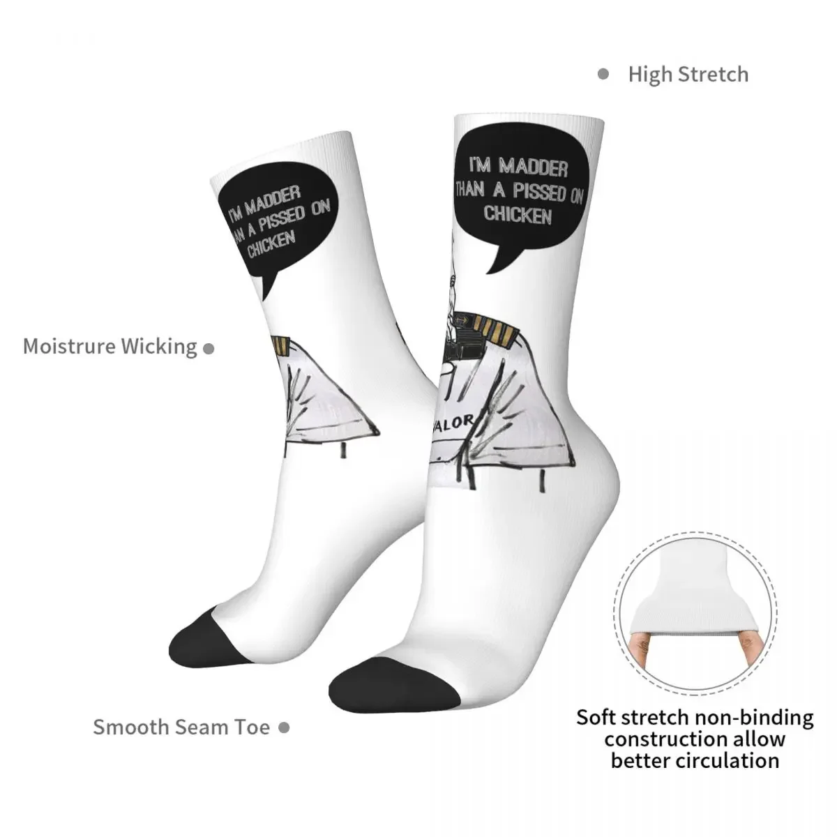 The Captain Socks Harajuku High Quality Stockings All Season Long Socks Accessories for Unisex Birthday Present