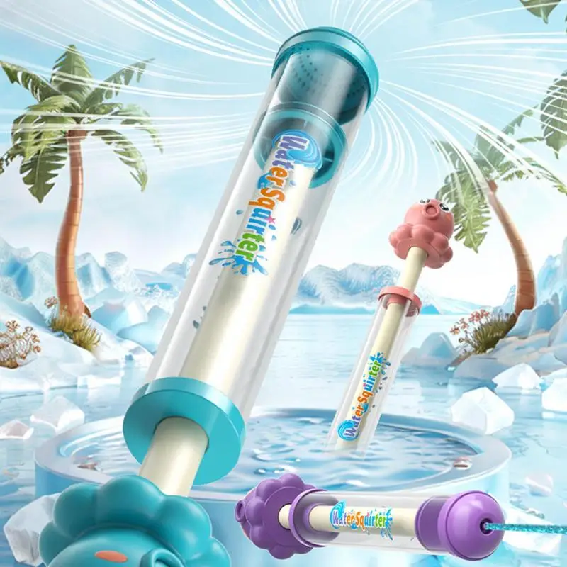 Pistolas de água com efeito de fogos de artifício, brinquedos de imersão de água de longo alcance para piscina, festa de praia, crianças, jogos aquáticos de verão ao ar livre, brinquedos de banho