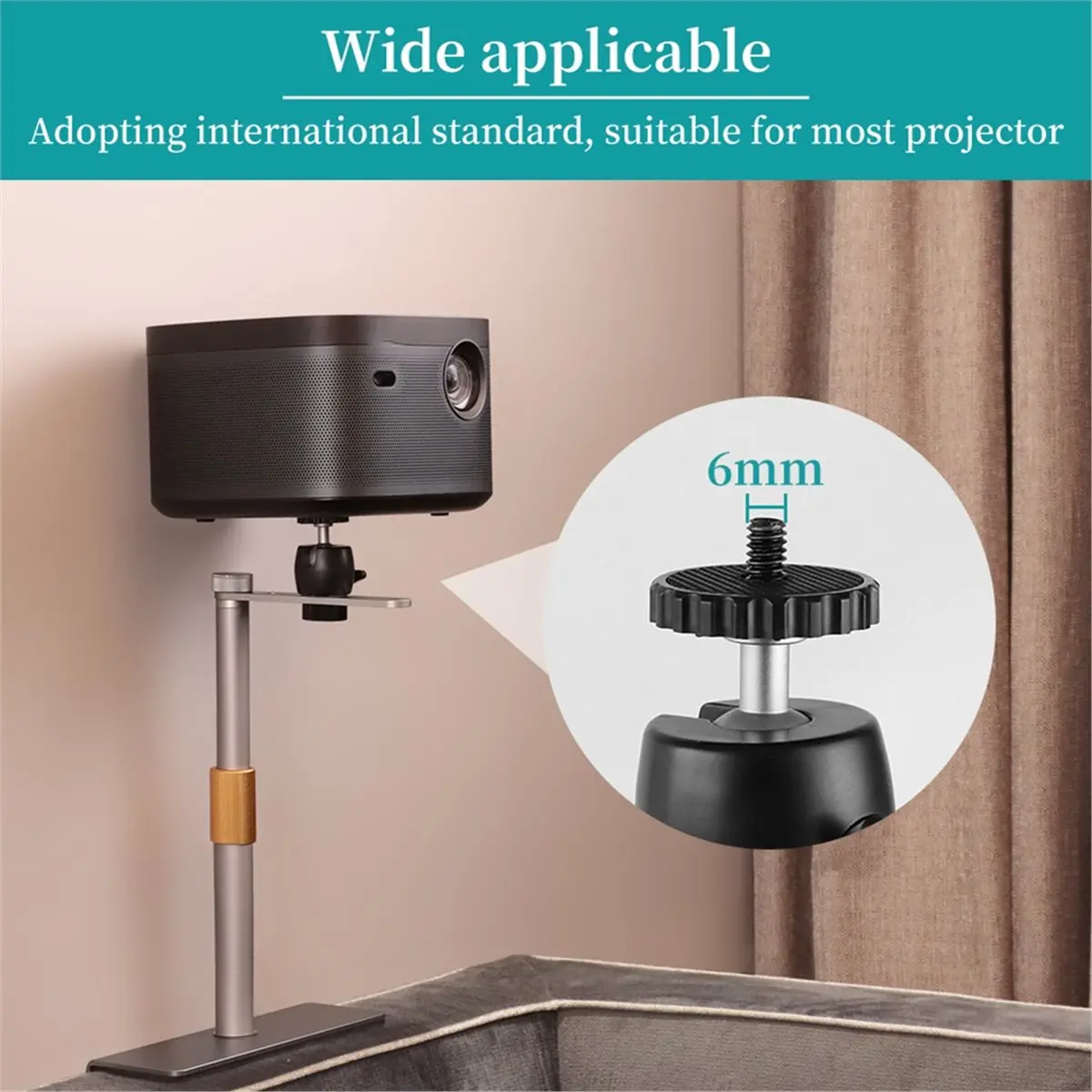 Multifunctional Projector Stand for Bedside Desktop Sofa Bed 360° Rotation Adjustable Projector Support Bracket