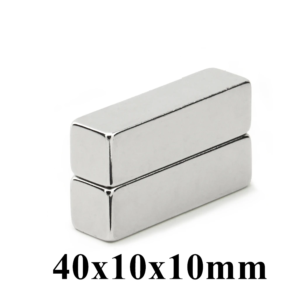 50pcs 40x10x10mm Super Powerful Strong Rare Earth Block NdFeB Magnet Neodymium N35 Magnets 40*10*10mm