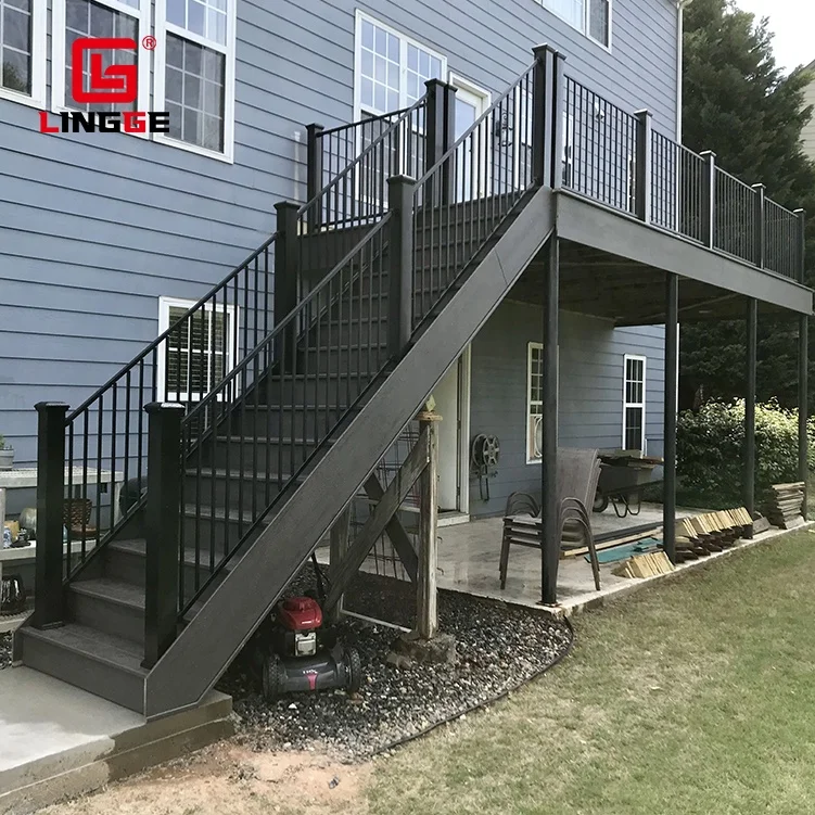 Terrace Platform Sturdy Rainproof Custom Beautiful Guardrail Outdoor Use Rustproof Long Service Life Staircase Fence
