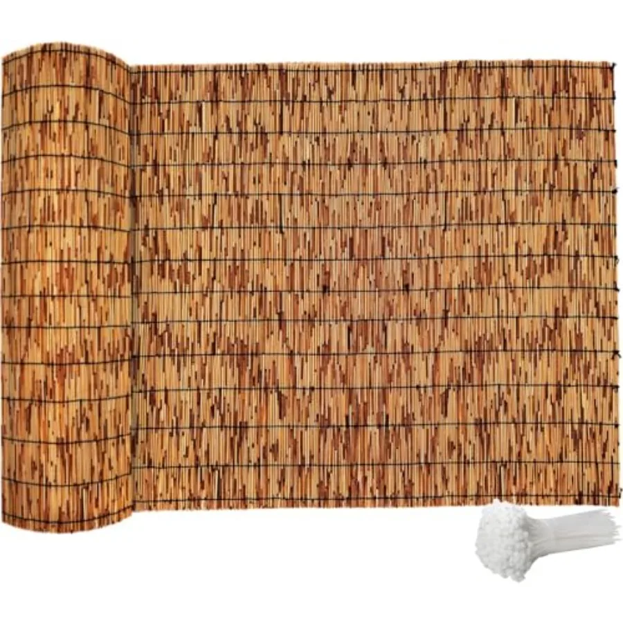 Bamboo FenceReed Fencing 4Feet High Bamboo Privacy Screen Outdoor for Patio Reed Screen for Privacy Garden Backyard Balcony Nat