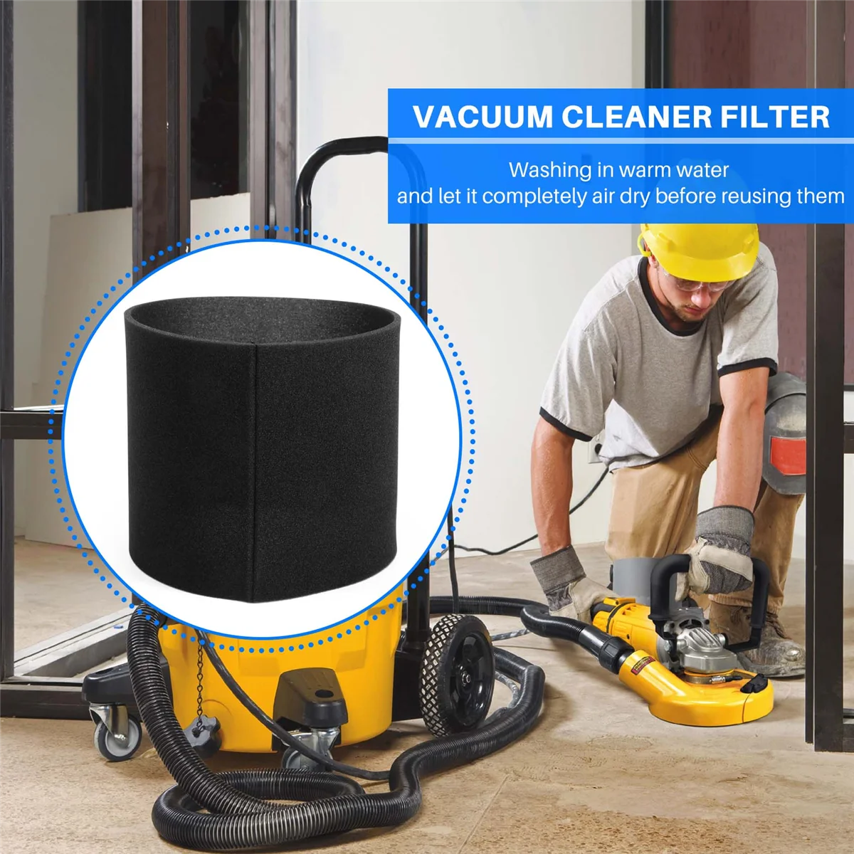 5 Packs of 90585 Foam Set VF2001 Foam Filter, Suitable for Most , and Genie Shop Vacuum Cleaners