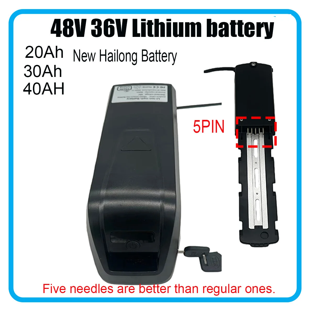 

New 48V 36V High quality 30Ah Hailong Battery Pack For Motor 750W/1200W BMS Built in Power Battery 100% original +Charger