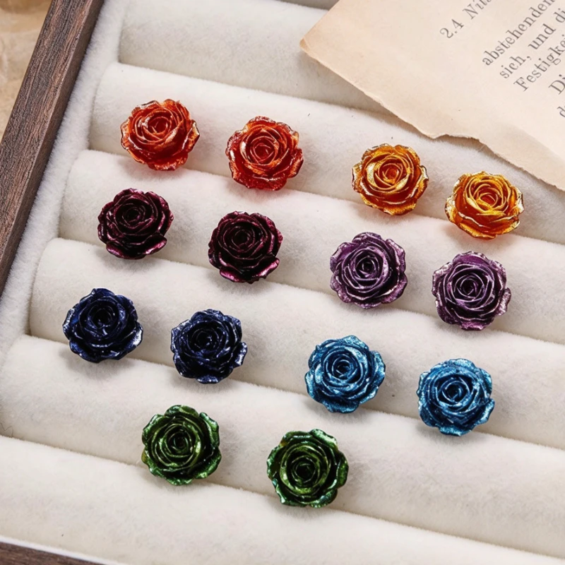 50pcs Metallic Shimmer 3D Rose - Resin Art Rose recension och pris