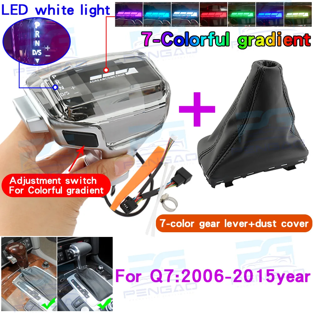 Voor Audi A6 C7 C6 A4 A7 A5 Q5 Q7 S5 Crystal Led Kleurrijke Pookknop Auto Automatische Transmissie Upgrade onderdelen Modificatie