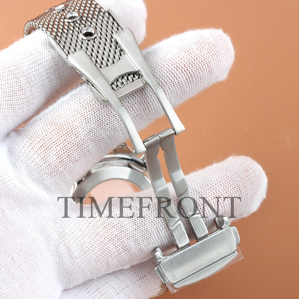 41mm Watch Case Mesh Strap Bracelet 316L Stainless Steel 10m Waterproof Fit Seamaster 300 Seiko NH35 NH36 Movement 31mm Dial