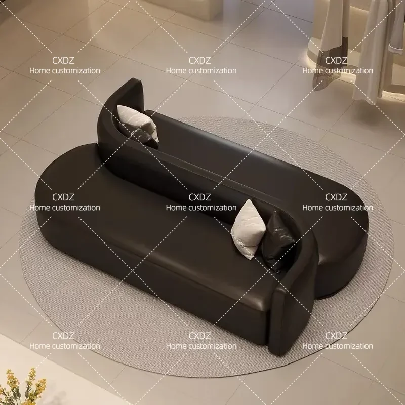 Modern Curved Reception Sofa for Beauty Salon Hotel Lobby Office Negotiation Area Unique Shaped Seating Furniture for