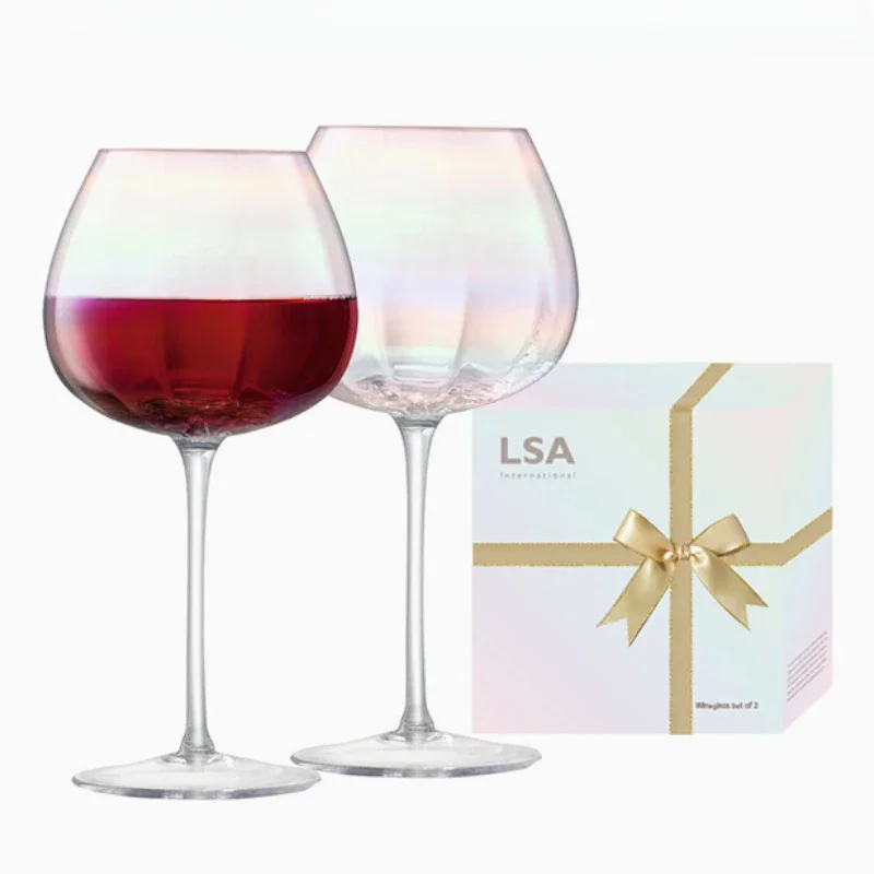 Imported Rainbow Champagne Glass, Red Wine Cup, Gift Set, Wedding Present, High Foot Grapes Mug, Elegant and Colorful Drinkware