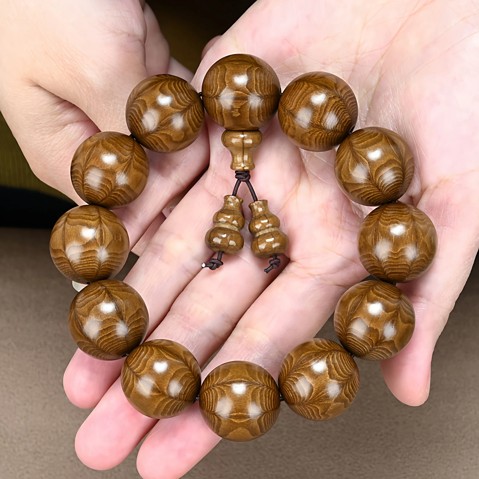

2026 Authentic Full Pattern Wutai Mountain Six Lines Wood Buddha Beads Bracelet Factory Direct Supply Bulk Discount Dropshipping