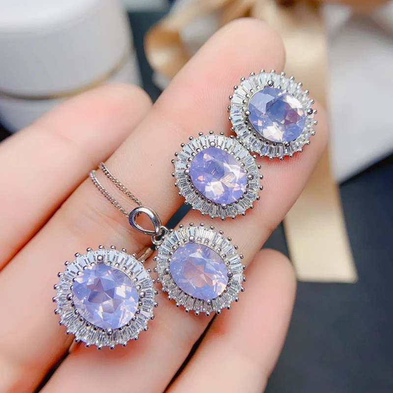 Natural Amethyst jewelry sets for women rings earrings pendant silver 925  luxury gem stones 18k gold plated free shiping items