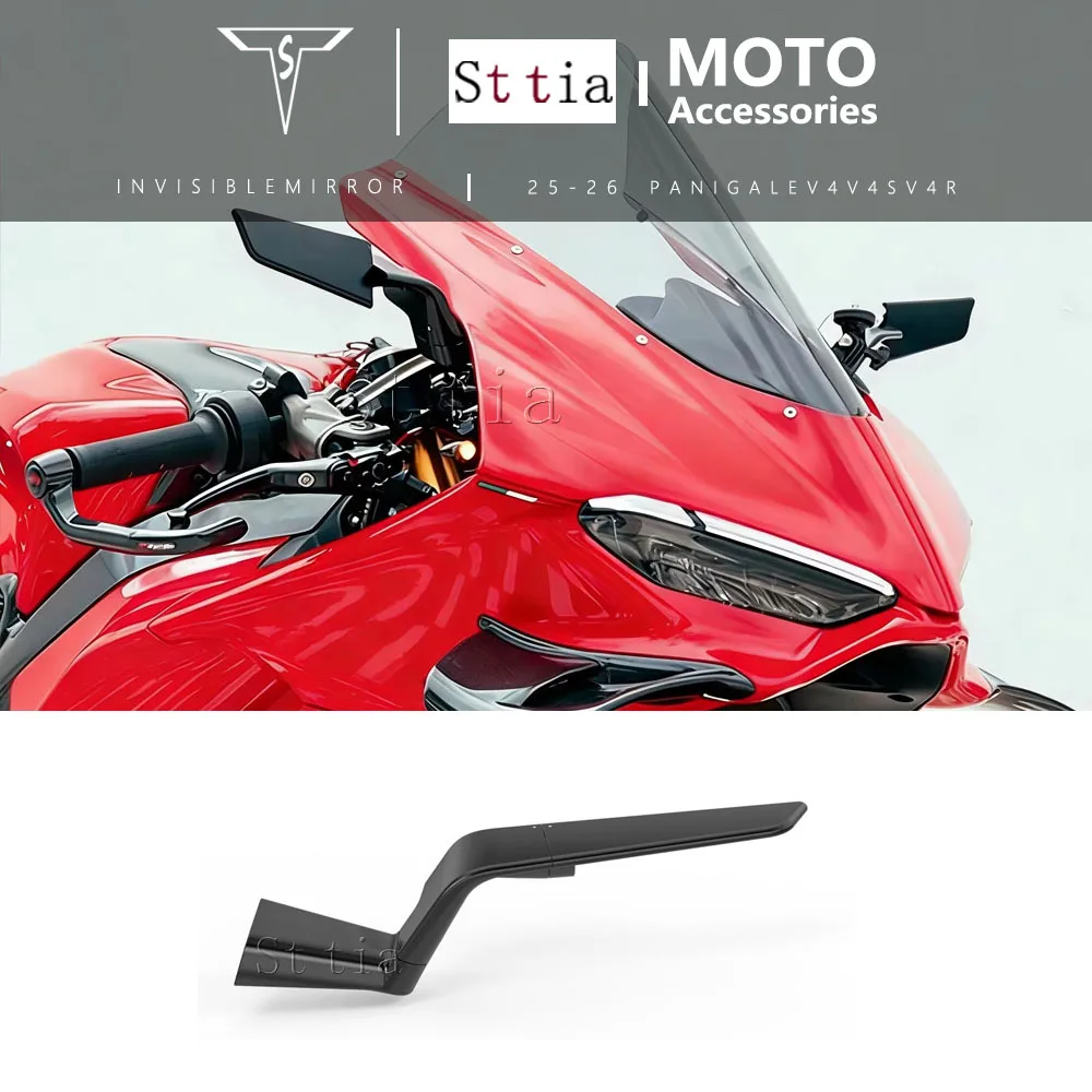 For Ducati Panigale V4 v4s 2025 2026 New Motorcycle Rearview Mirror Invisible Rearview Mirror Sports Winglet Wind Wing