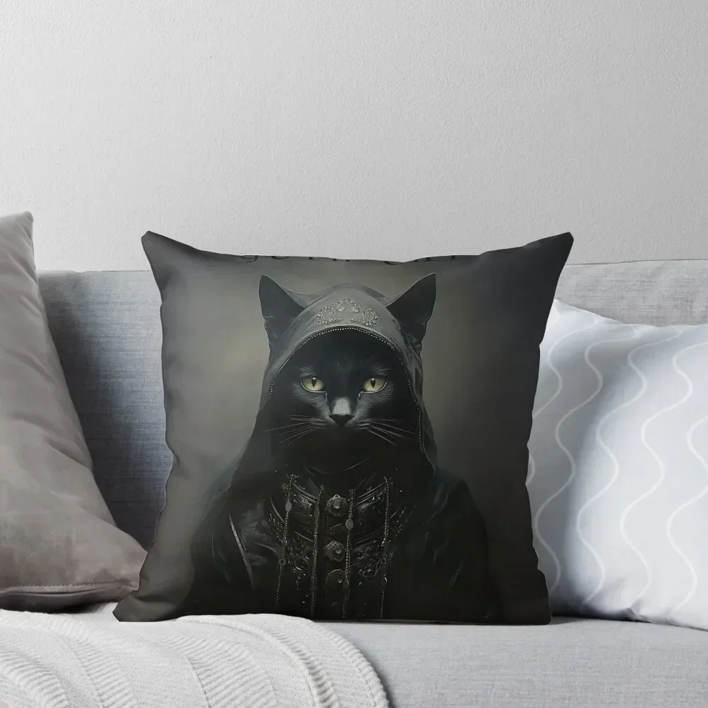 

Goth Cat Throw Pillow Plaid Sofa Sofas Covers autumn pillowcase Decorative Cushions For Living Room pillow