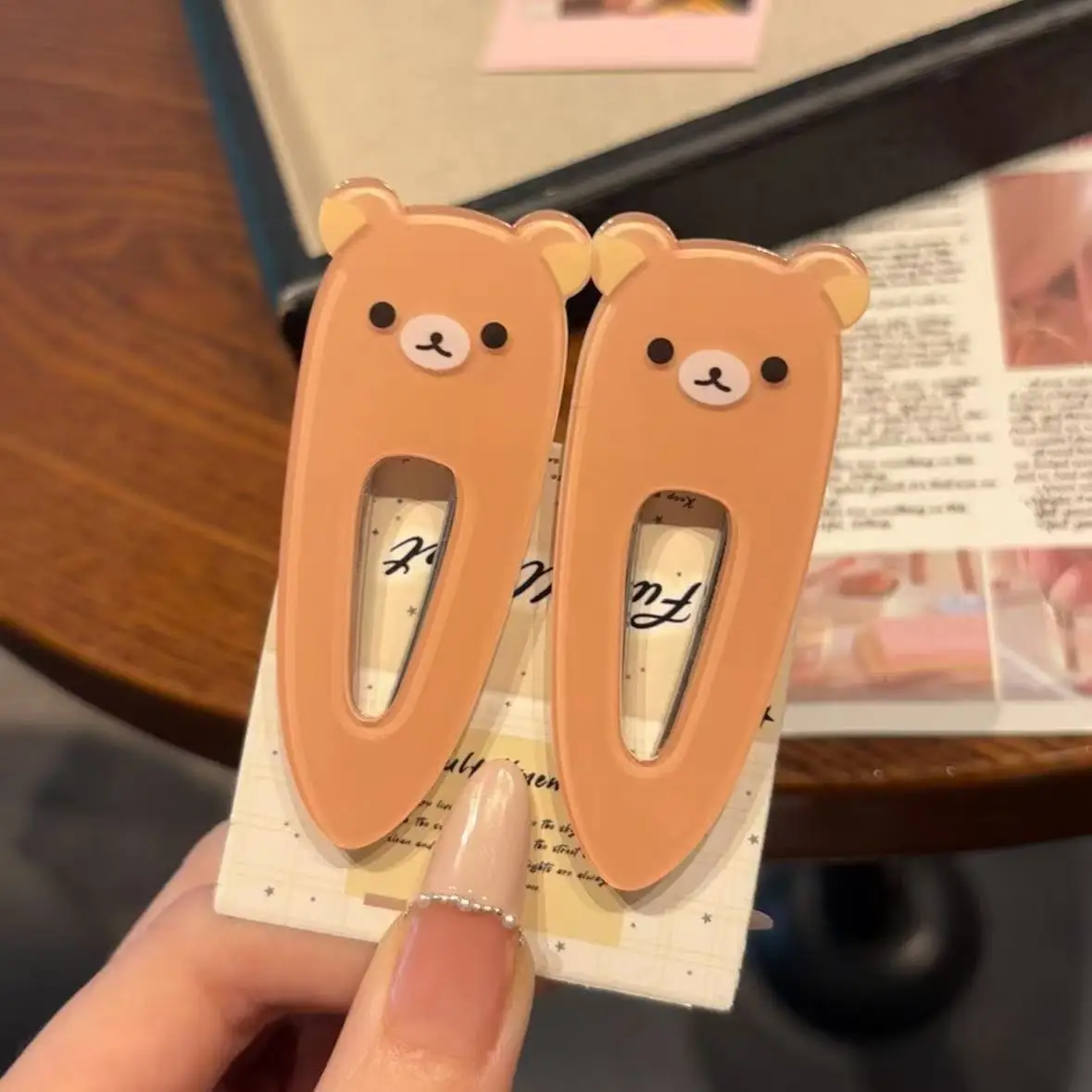 مشبك شعر كرتوني Rilakkuma مشبك منقار البط متعدد الاستخدامات ملحقات الشعر مشبك جانبي مشبك شعر مكسور وإصدار بطاقة هدية لفتاة #1