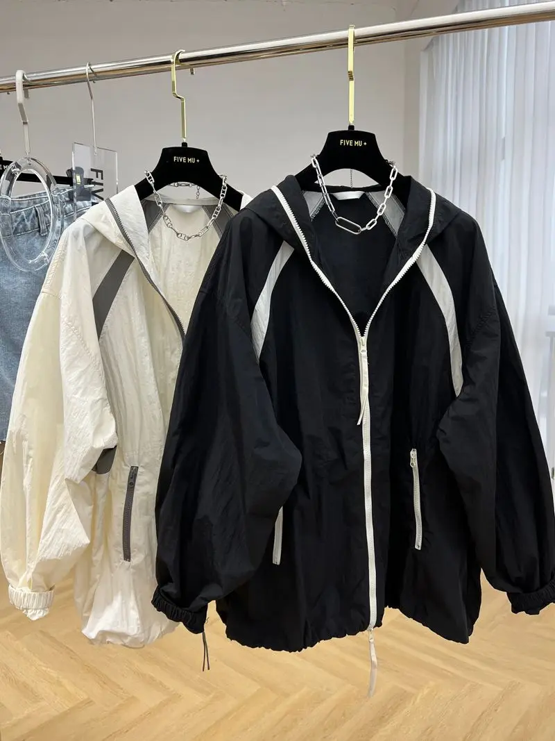 

Летняя женская свободная солнцезащитная куртка с капюшоном JJ5