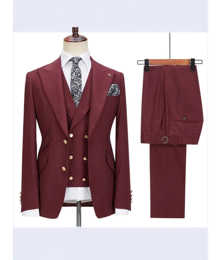 

Graceful Suit set for wedding host at a self-cultivation party, casual high-end men's suit set. Men's Stage Costume.