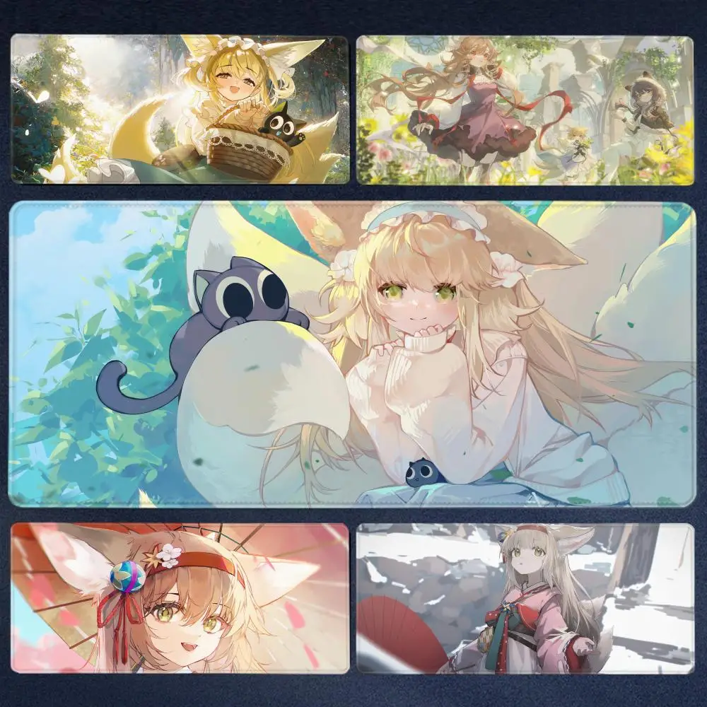 

Коврик для мыши Arknights Suzuran, коврик для мыши для ноутбука HD, коврик для клавиатуры в стиле аниме, игровые аксессуары для ПК, Kawaii Girl, расширенный настольный коврик