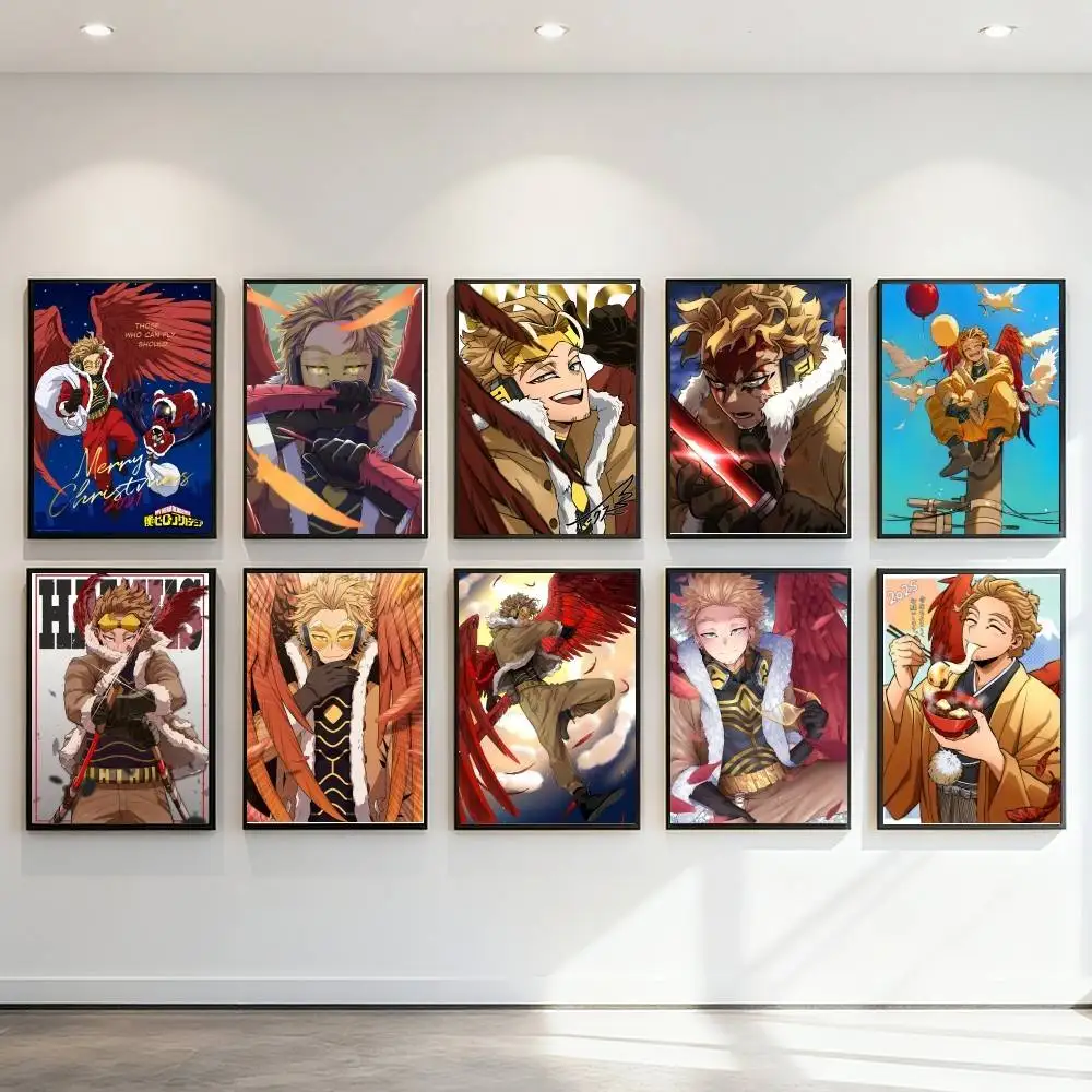 Anime My Hero A-Academia Hawks Poster Art Print Anime Style Home Decor Ideal Gift Perfect Room Decor