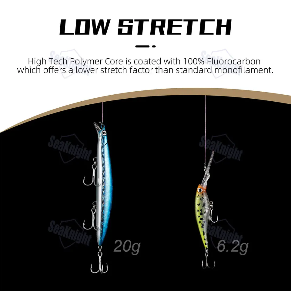 SeaKnight Marken-Angelschnur der SK-Serie, 100M/50M, 100% Fluorocarbon-Beschichtung, Schnell sinkende Schnur, stärker, 1,4-45,36KG – Detail 8