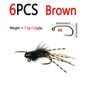 6pcs Brown