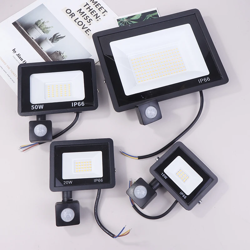 ไฟ LED น้ําท่วม IP66 กันน้ํา AC220V 10W 20W 50W 100W Spotlight Garden Street Gate Wall Floodlights กลางแจ้ง