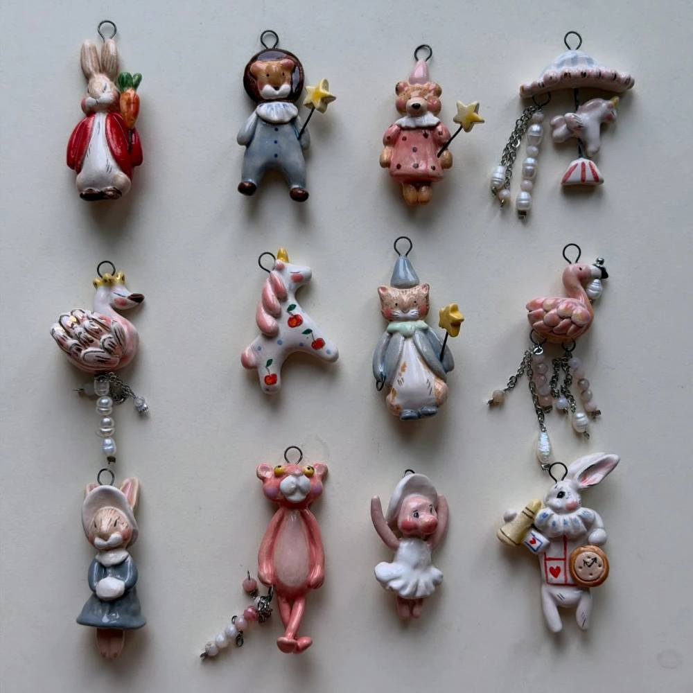 Vielseitige, beliebte, niedliche Tier-Serie: Katze, Bär, Trojaner DIY-Anhänger für Schmuck – Detail 1