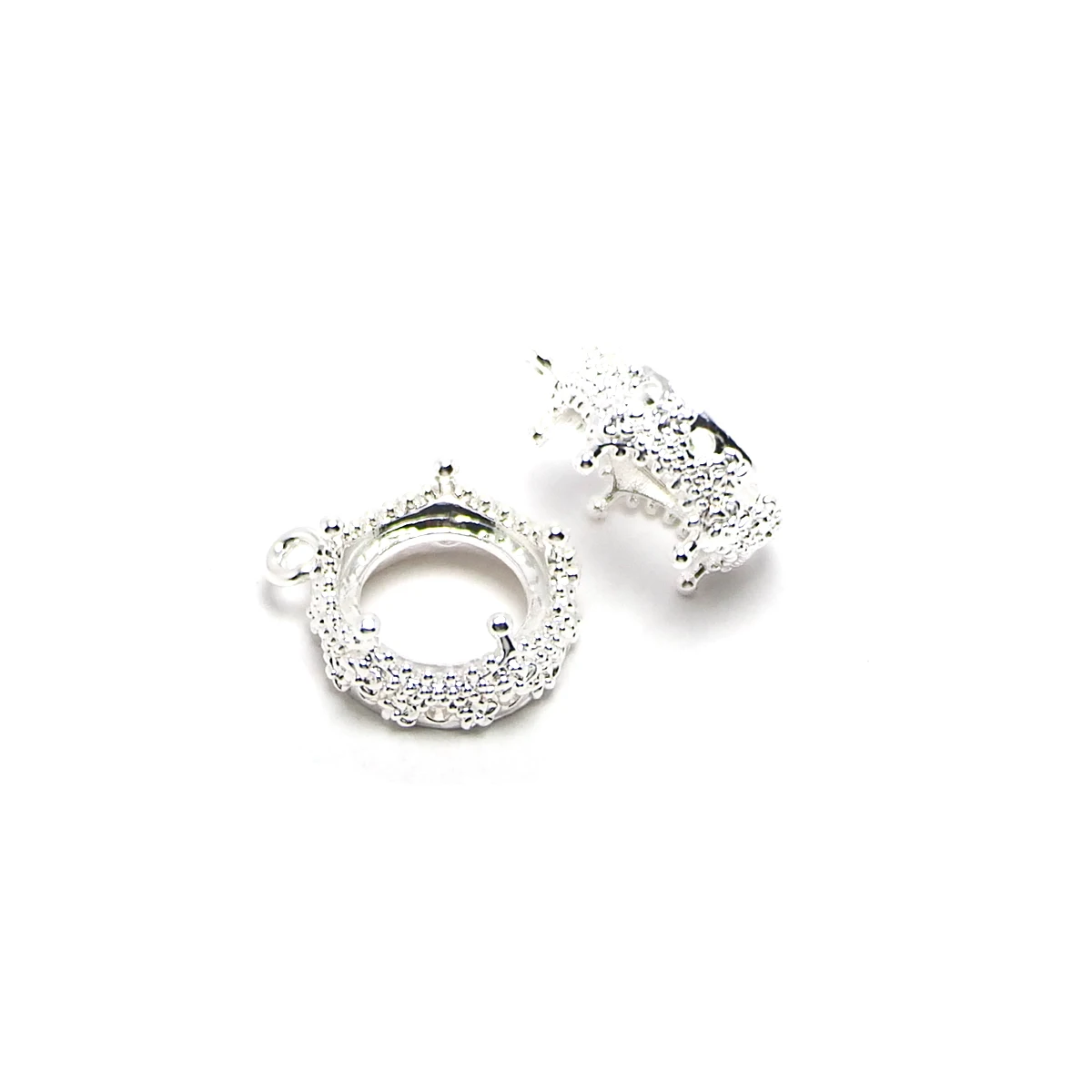 

2pcs Classy Crown Charms,Silver Color Plated Brass Vintage Pendant,Jewelry Earrings Necklace Making,Inlayable Bridal Jewelry