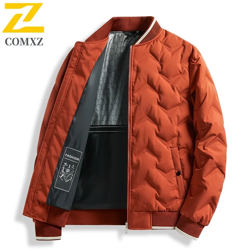COMXZ Middle Aged Gray Duck Down Jacket Autumn Winter Business Casual Men Wear Versatile Outerwear Windproof Thermal windbreaker