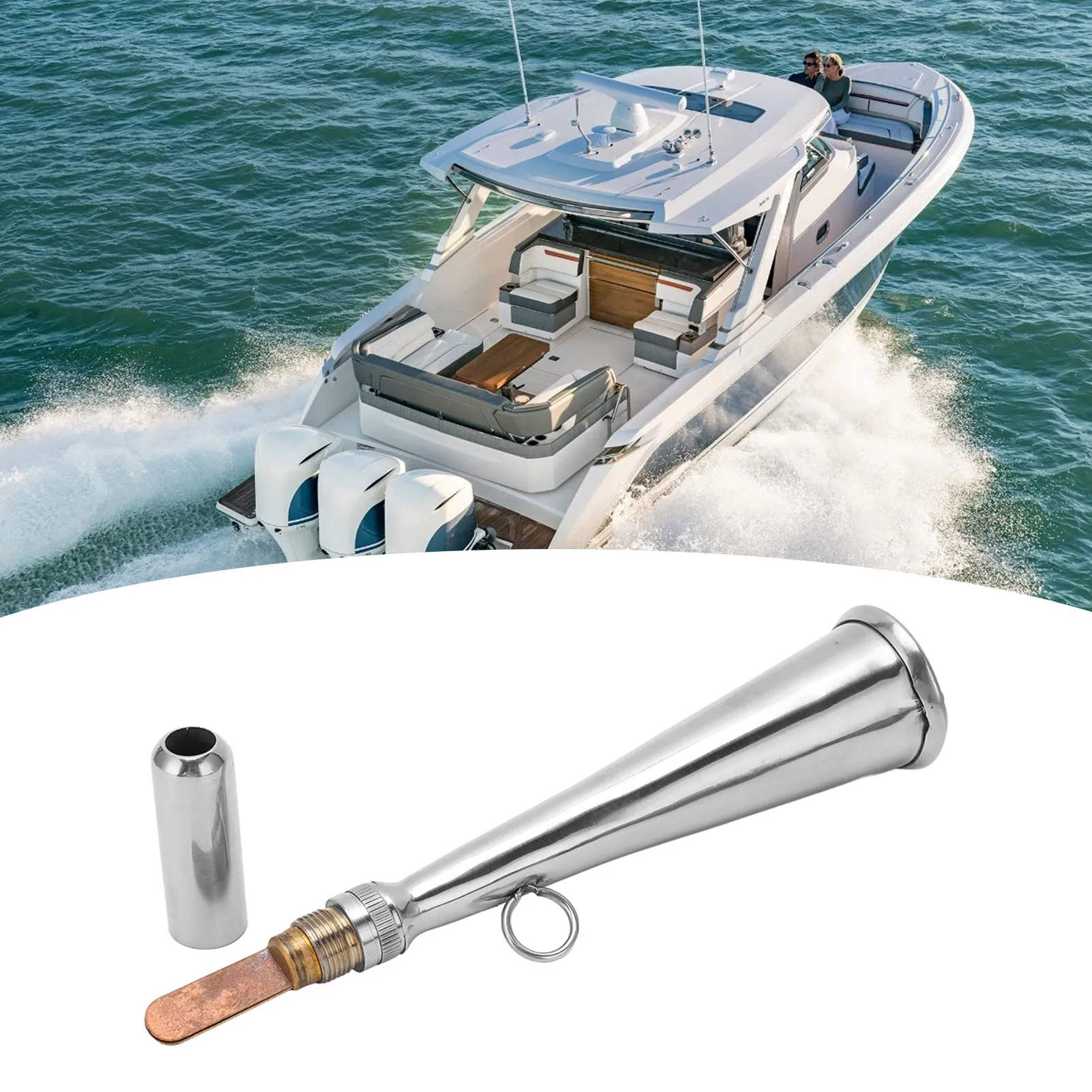 

Boat Foghorn Fog Horn Handheld Foghorn Stainless Steel Fog Horn Removable Mouthpiece Accessory for Boat Stainless Steel Fog Horn