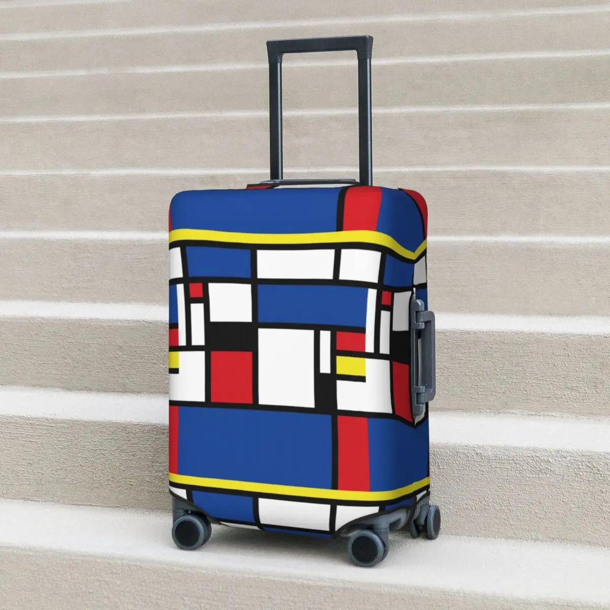 

Abstract De Stijl Suitcase Cover New Minimalist Fun Business Protection Luggage Case Flight